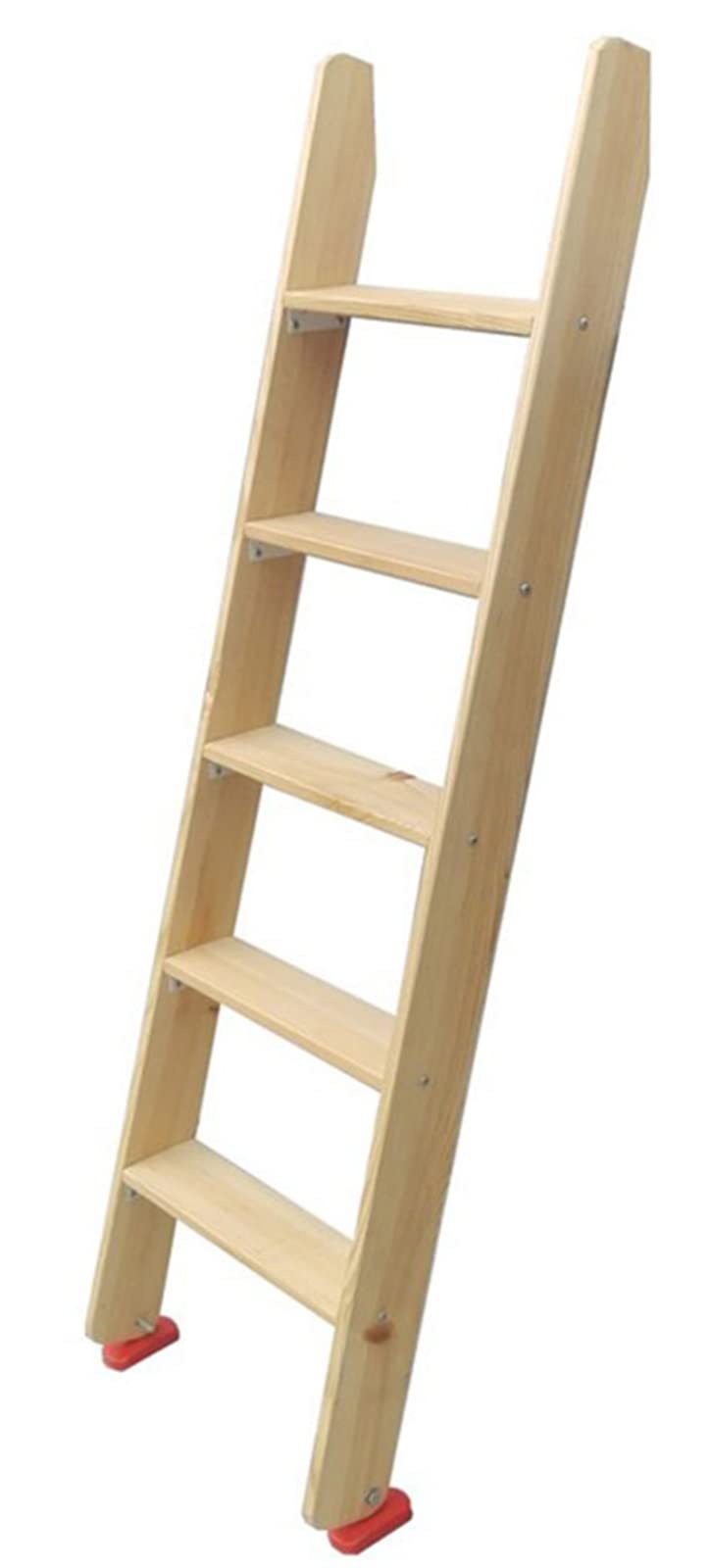 Amazon.co.jp: 木製二段はしご ゴム足パッド&ブラケット&ワイドペダル